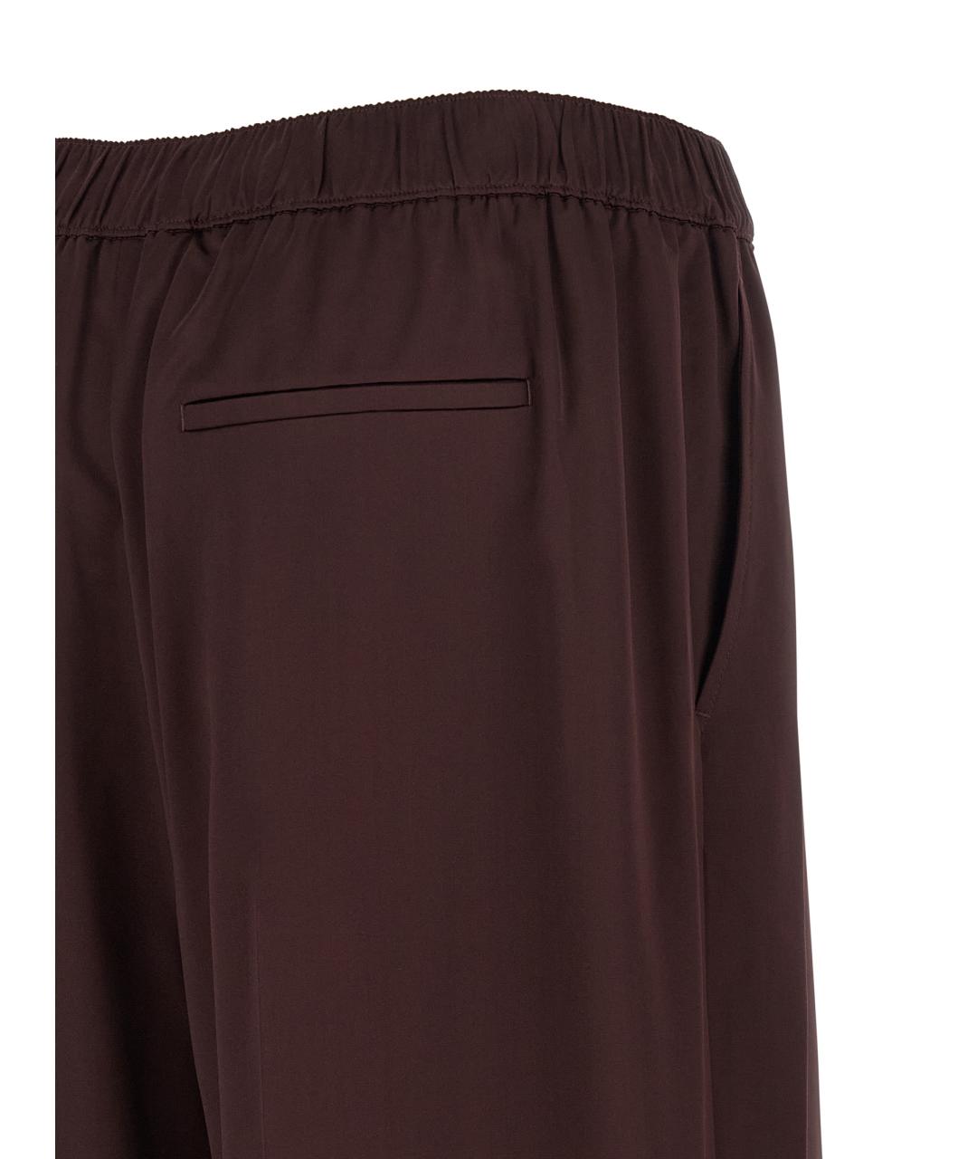 TORY BURCH Бордовые вискозные прямые брюки, фото 4