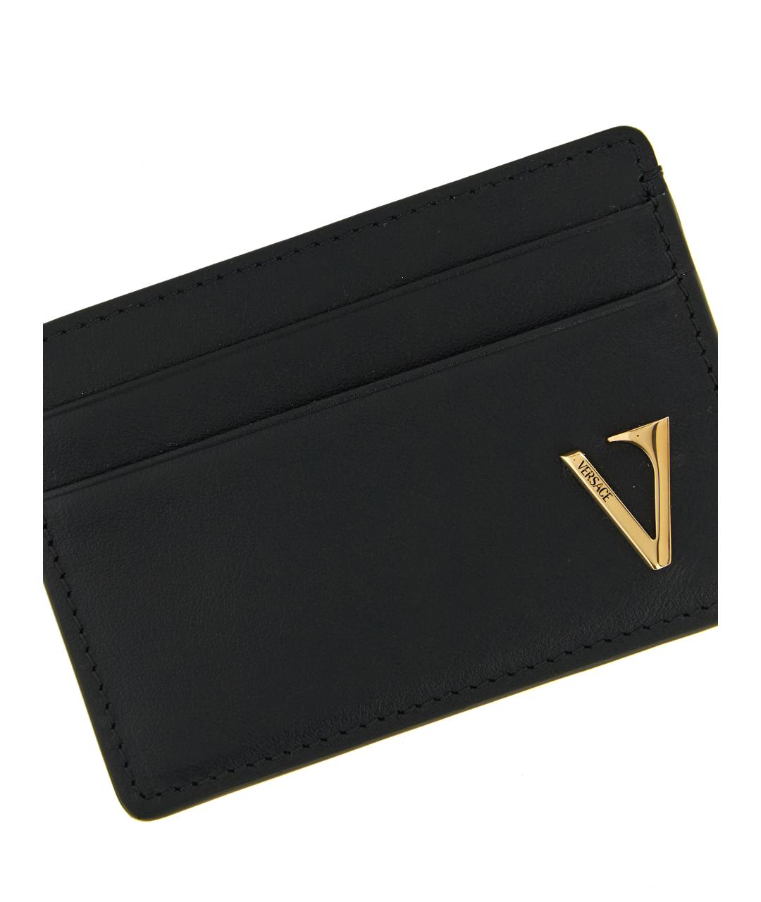 VERSACE Черный кожаный кардхолдер, фото 3