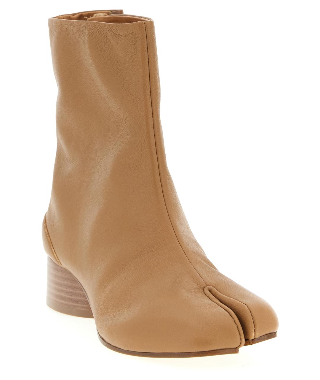 MAISON MARGIELA Бежевые кожаные ботинки, фото 2