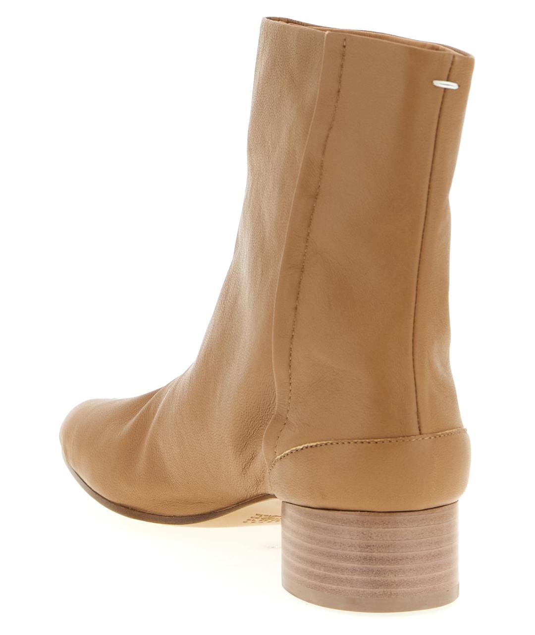 MAISON MARGIELA Бежевые кожаные ботинки, фото 3