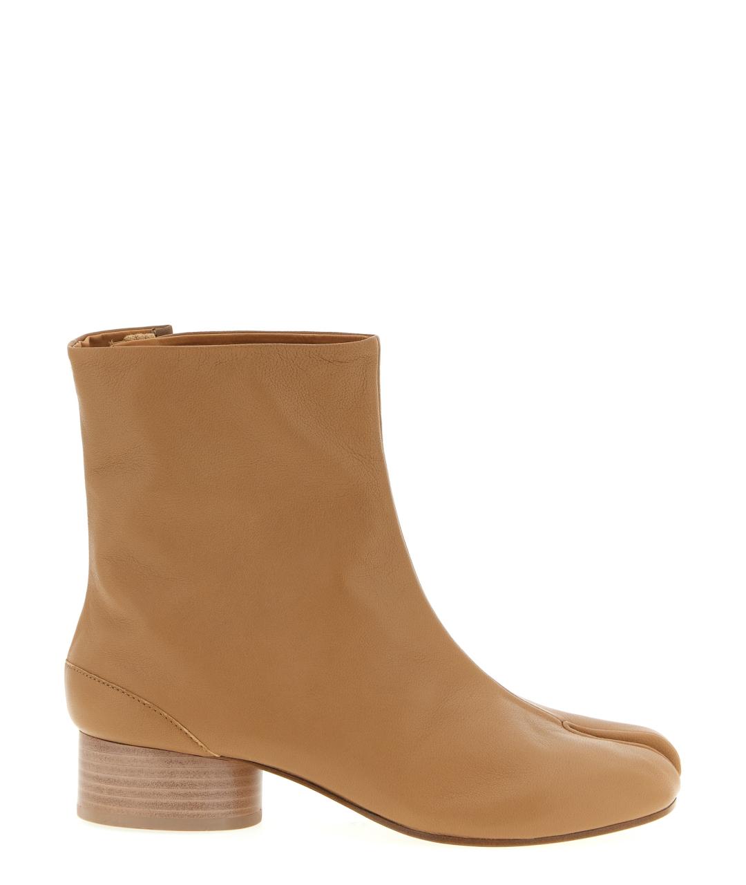 MAISON MARGIELA Бежевые кожаные ботинки, фото 1