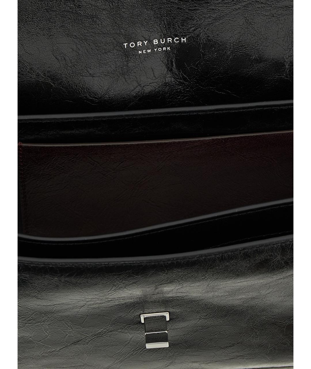 TORY BURCH Черная кожаная сумка через плечо, фото 4