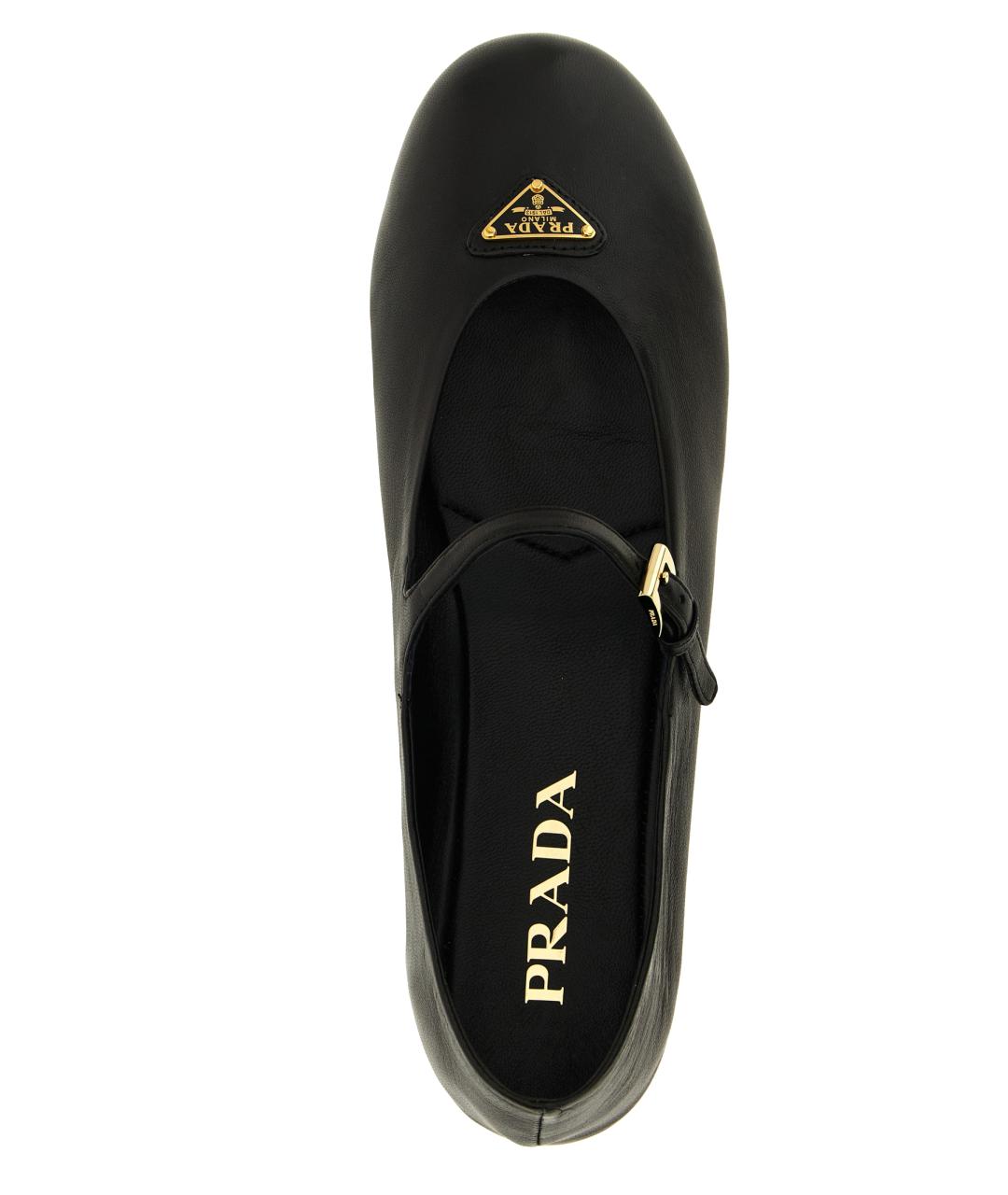 PRADA Черные кожаные балетки, фото 4