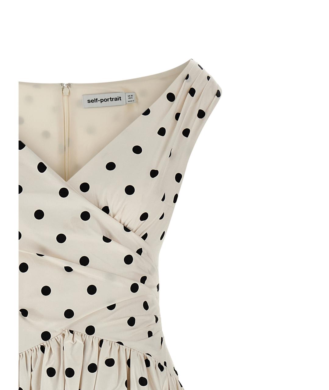 SELF-PORTRAIT Белое хлопковое коктейльное платье, фото 3