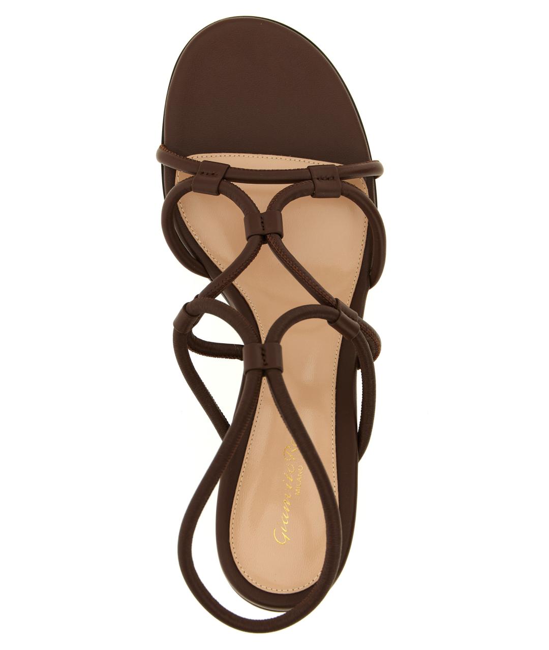 GIANVITO ROSSI Коричневые кожаные босоножки, фото 4