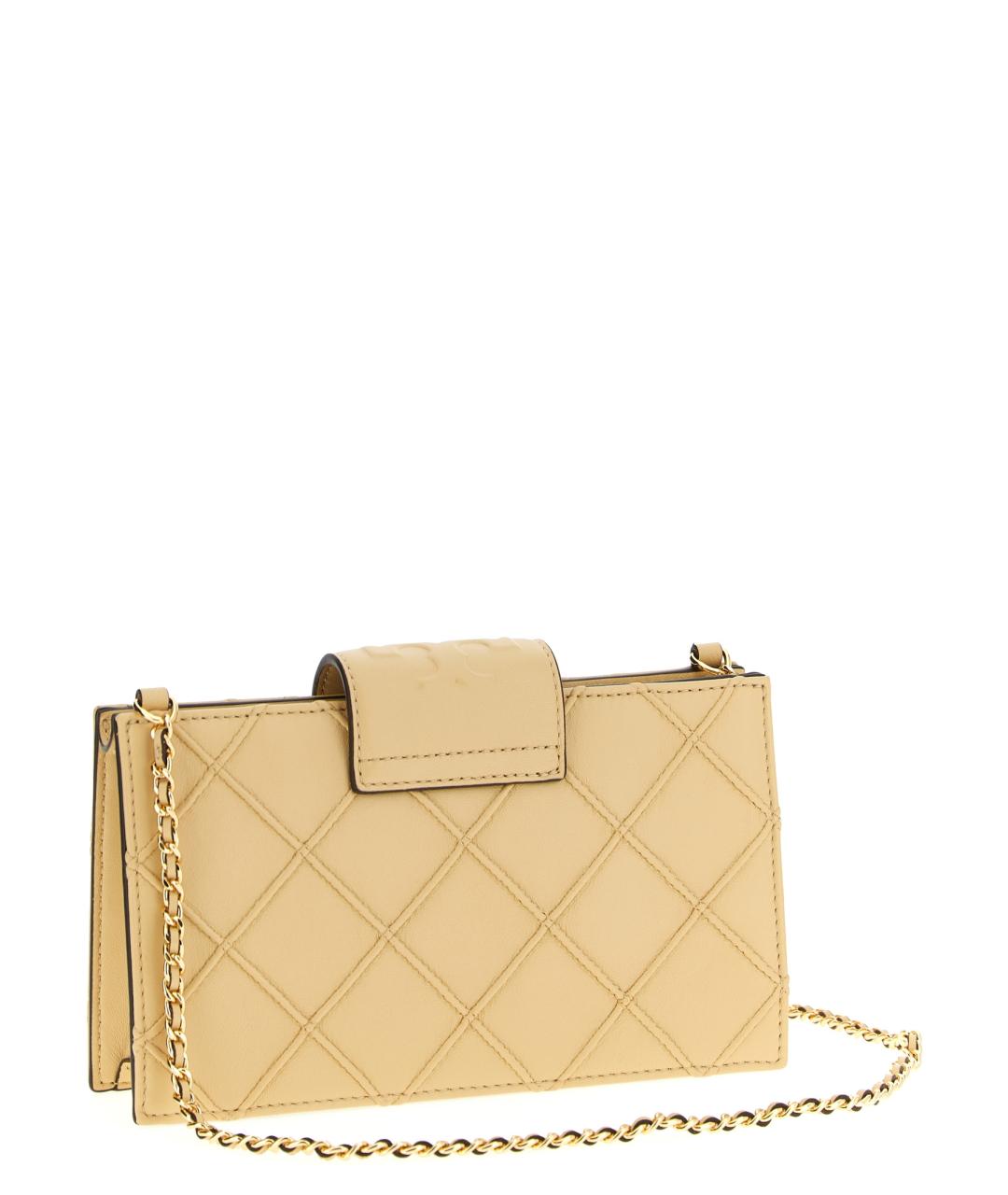 TORY BURCH Бежевый кожаный кошелек, фото 2