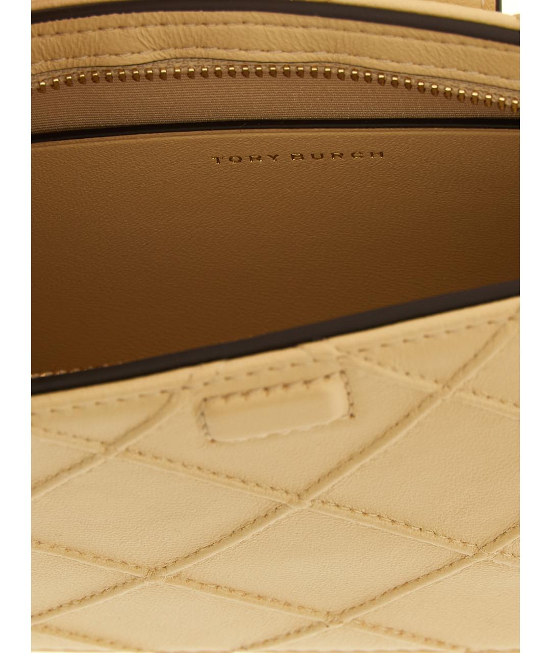 TORY BURCH Бежевый кожаный кошелек, фото 4