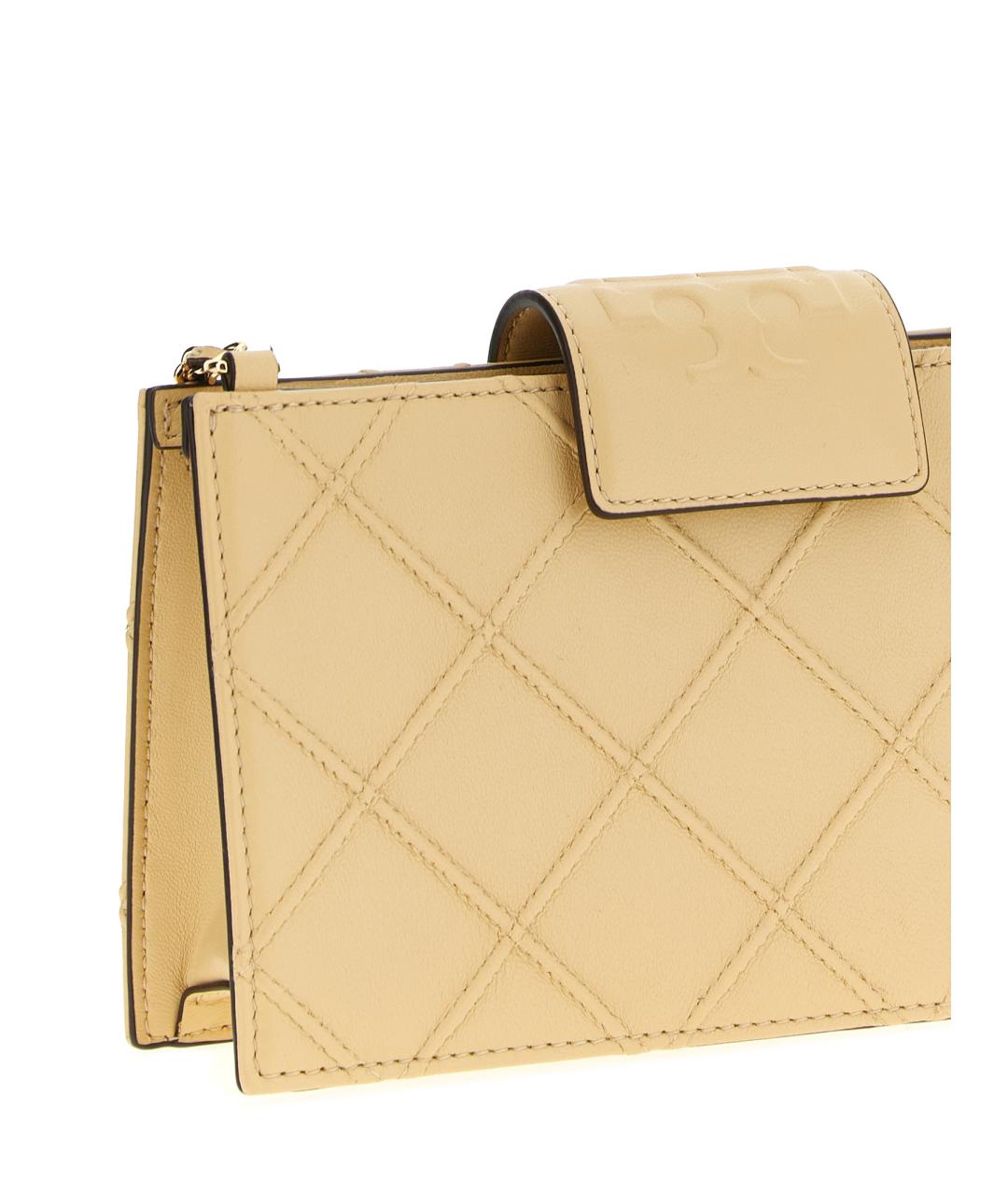 TORY BURCH Бежевый кожаный кошелек, фото 3