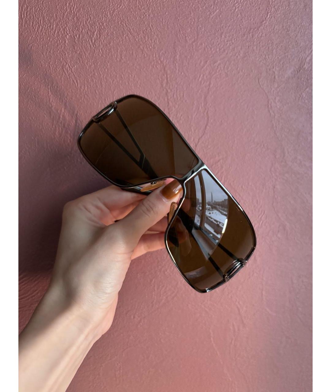 CHRISTIAN DIOR Коричневые металлические солнцезащитные очки, фото 8