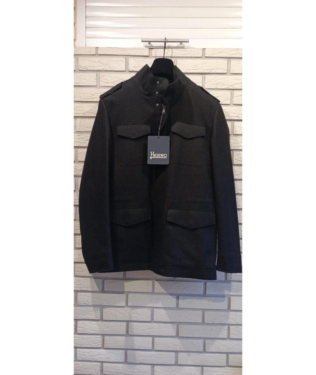 HERNO Черная шерстяная куртка, фото 2