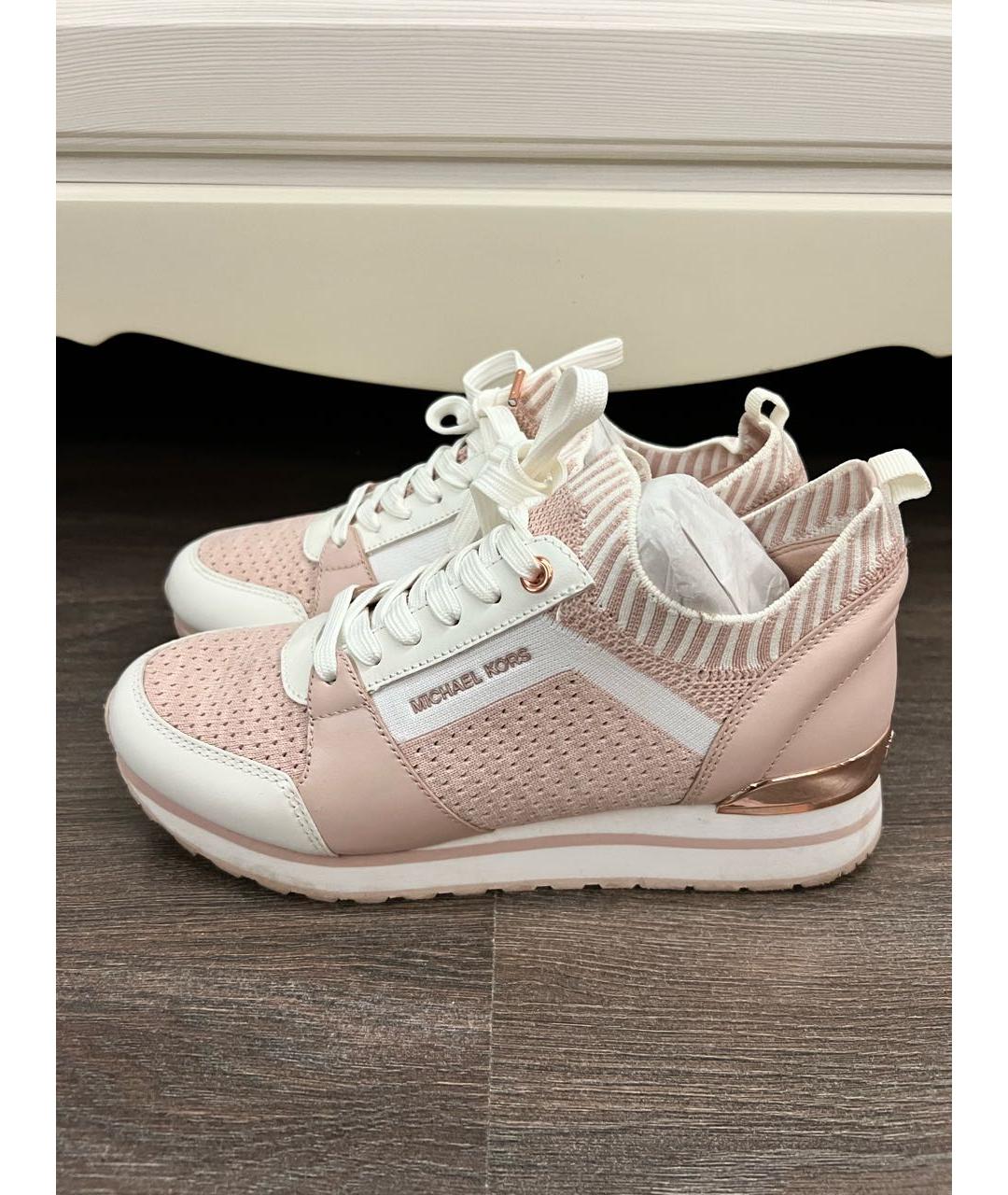 MICHAEL KORS Розовые текстильные кроссовки, фото 3