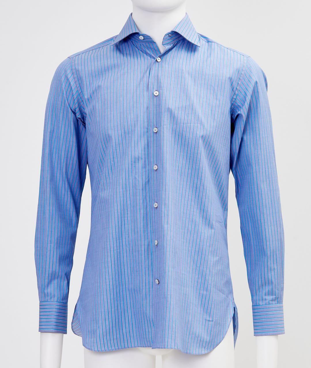 ZILLI Голубая хлопковая кэжуал рубашка, фото 6