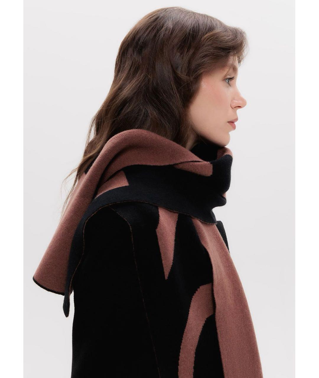 PINKO Черный шерстяной шарф, фото 5