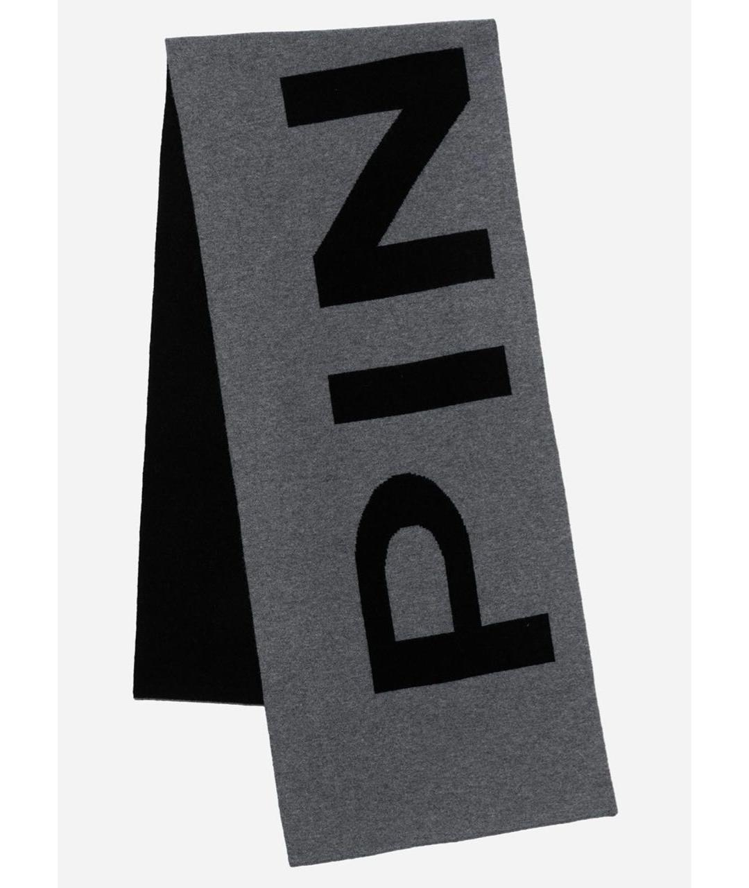 PINKO Серый кашемировый шарф, фото 2