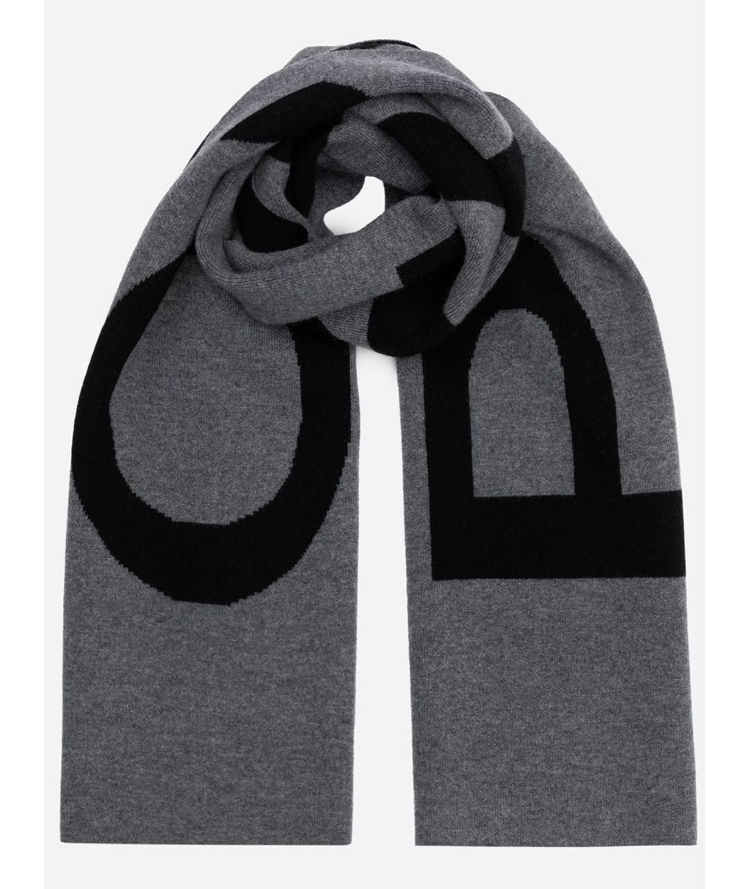 PINKO Серый кашемировый шарф, фото 4