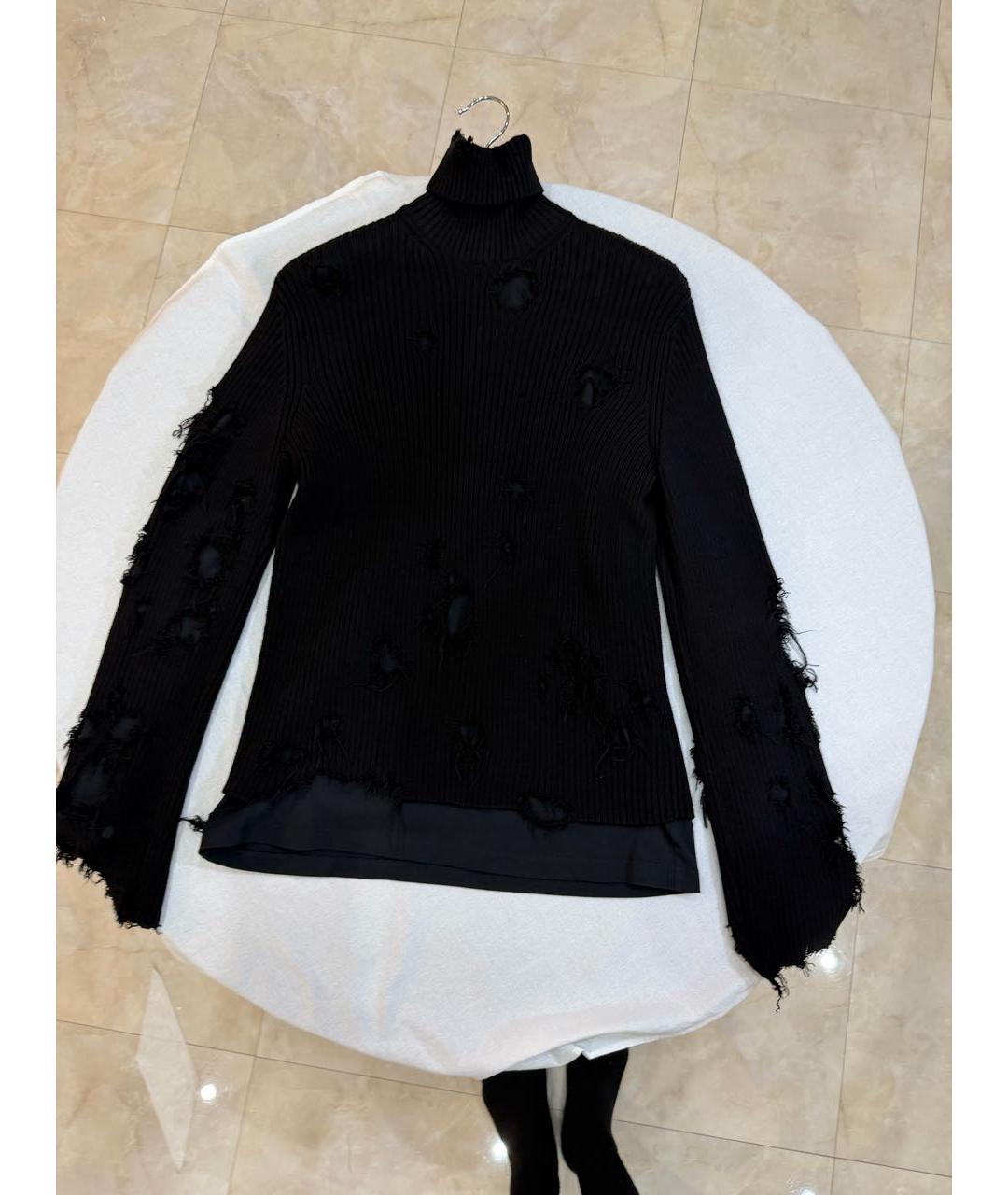 BALENCIAGA Черный хлопковый джемпер / свитер, фото 2