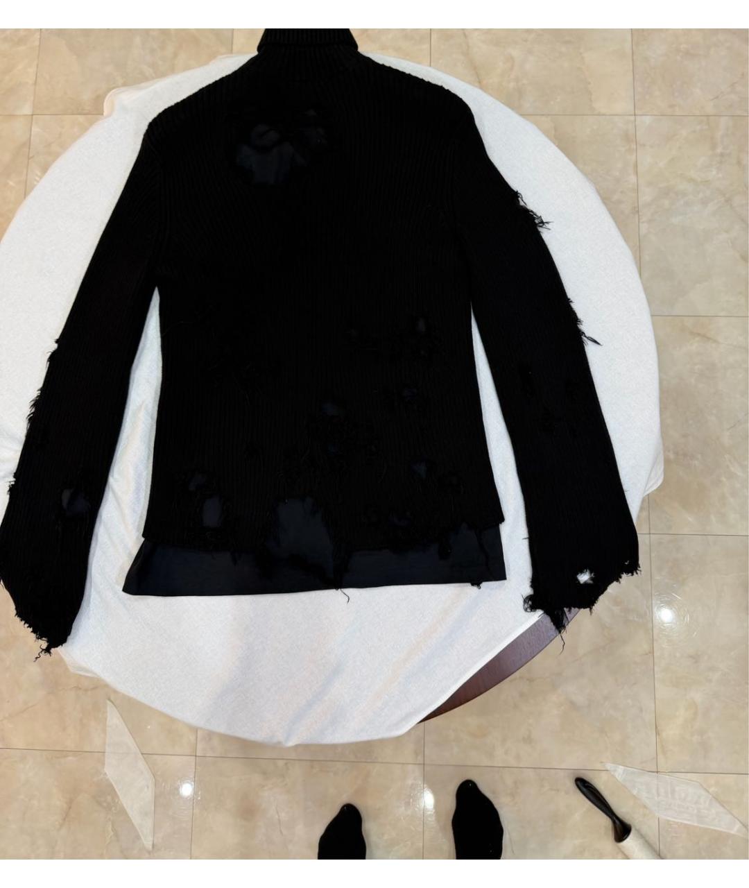 BALENCIAGA Черный хлопковый джемпер / свитер, фото 3