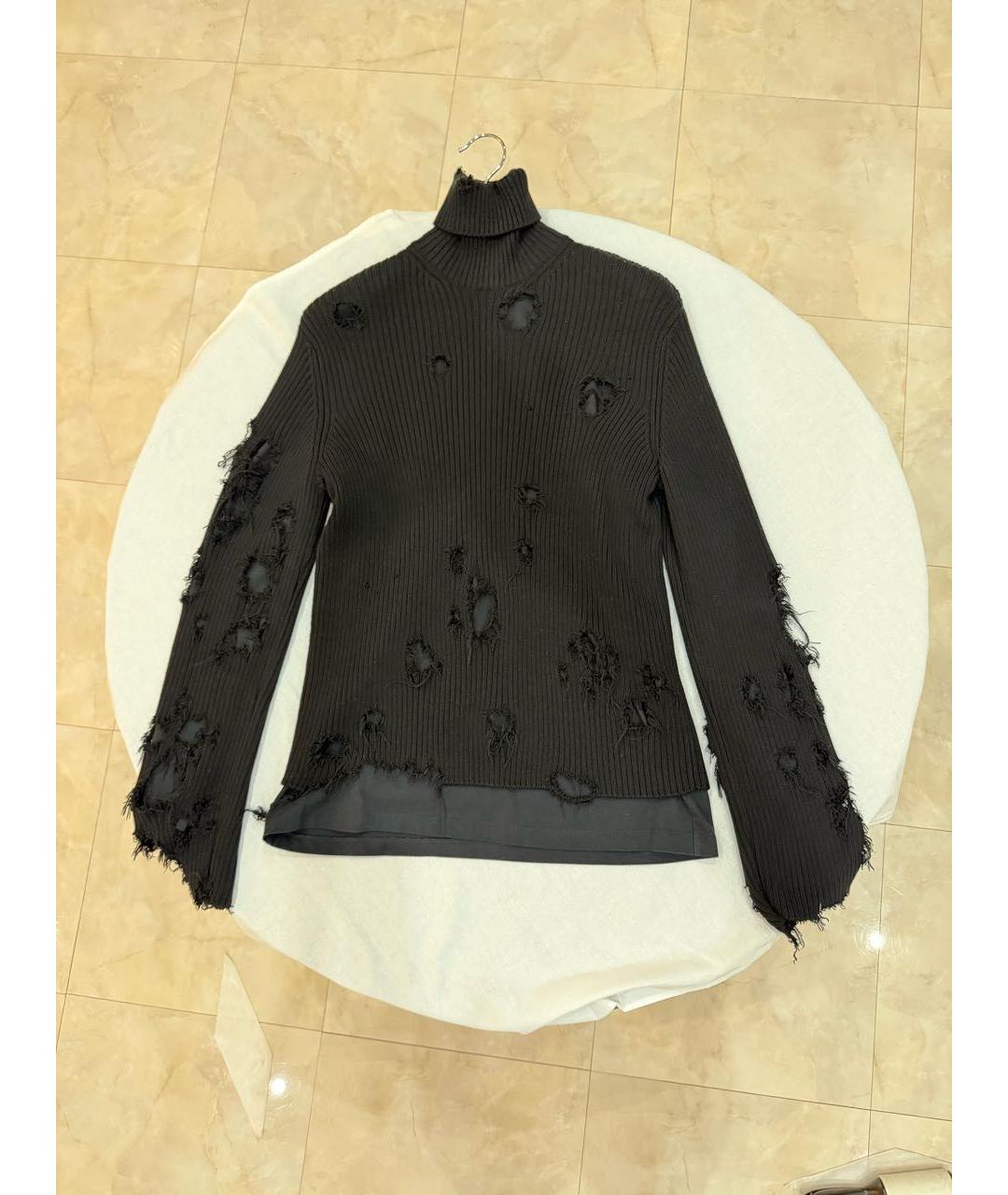 BALENCIAGA Черный хлопковый джемпер / свитер, фото 4