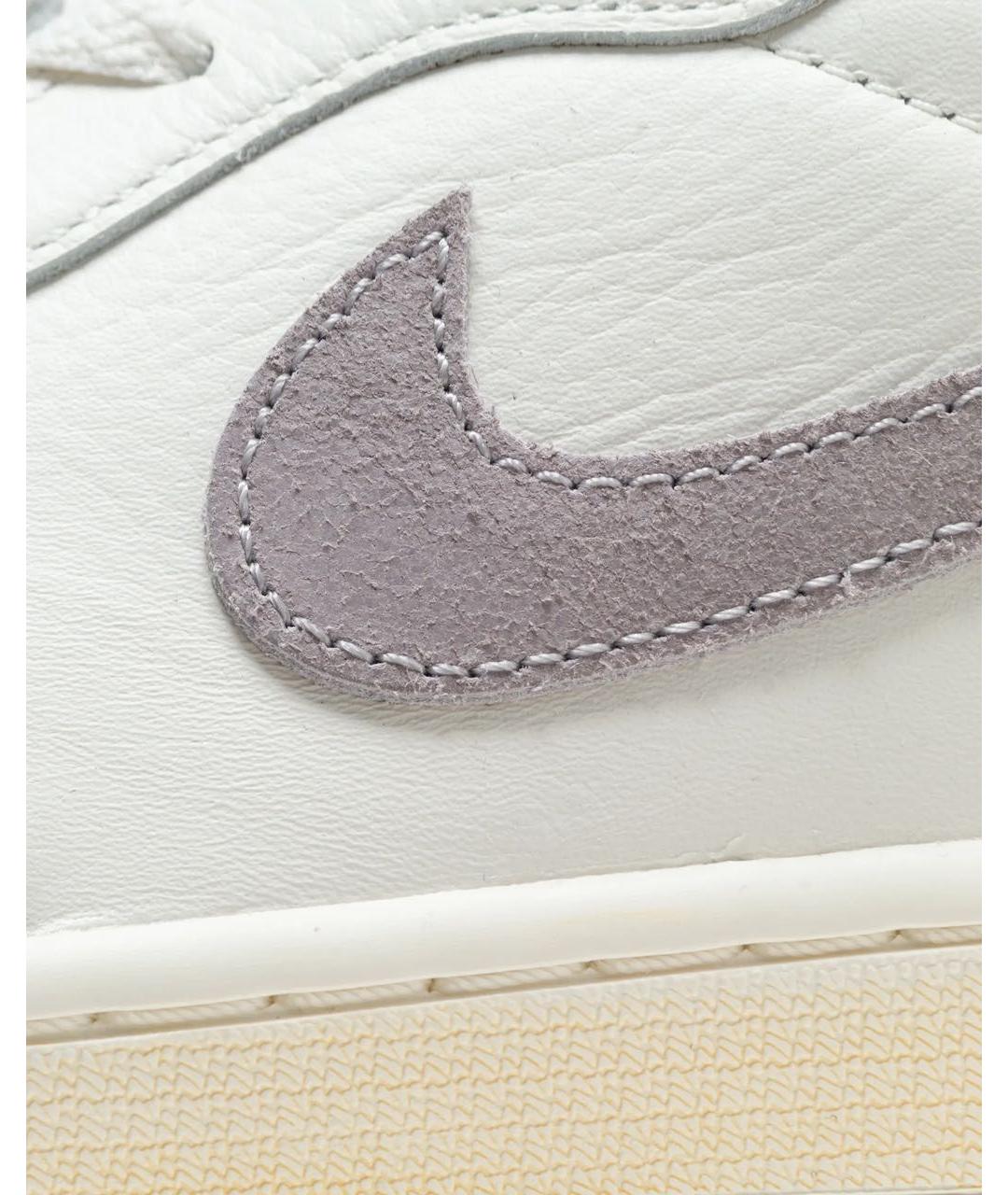 JORDAN Серые кожаные низкие кроссовки / кеды, фото 6