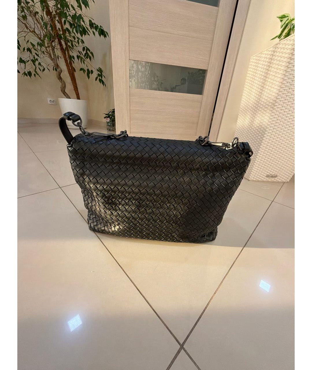 BOTTEGA VENETA Черная кожаная сумка с короткими ручками, фото 3