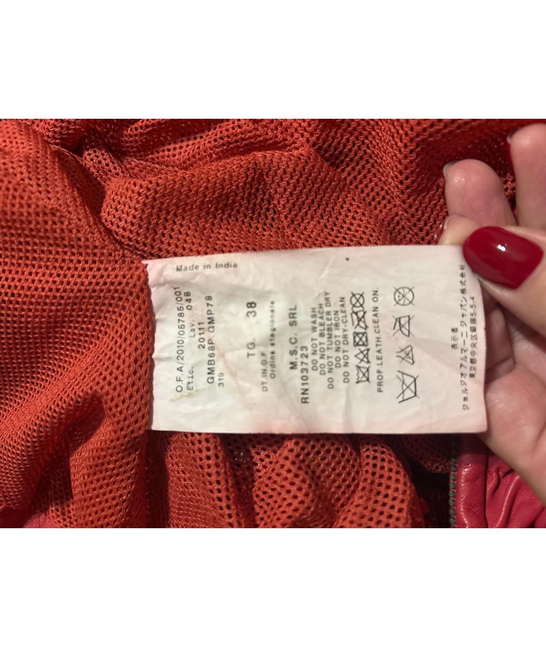 ARMANI COLLEZIONI Красная кожаная куртка, фото 6