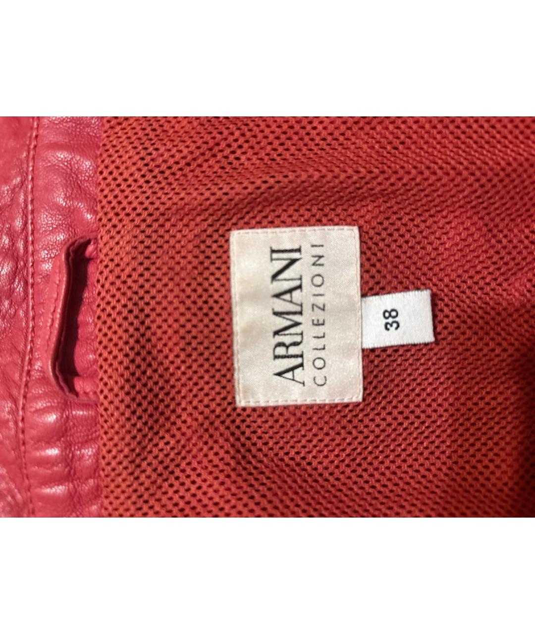 ARMANI COLLEZIONI Красная кожаная куртка, фото 5