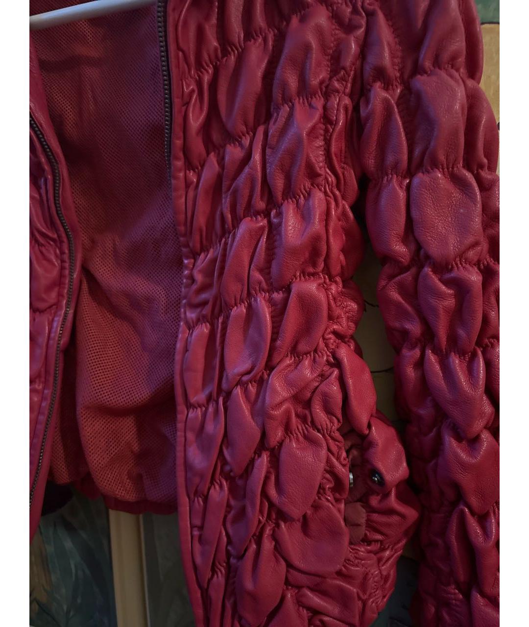 ARMANI COLLEZIONI Красная кожаная куртка, фото 4