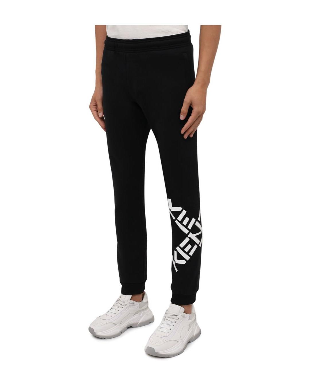 KENZO Черные хлопковые повседневные брюки, фото 3