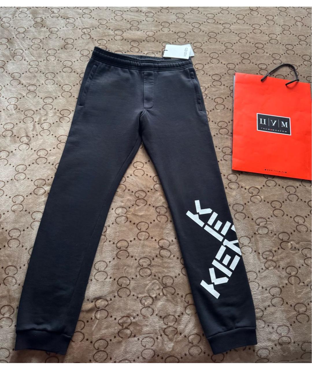 KENZO Черные хлопковые повседневные брюки, фото 5