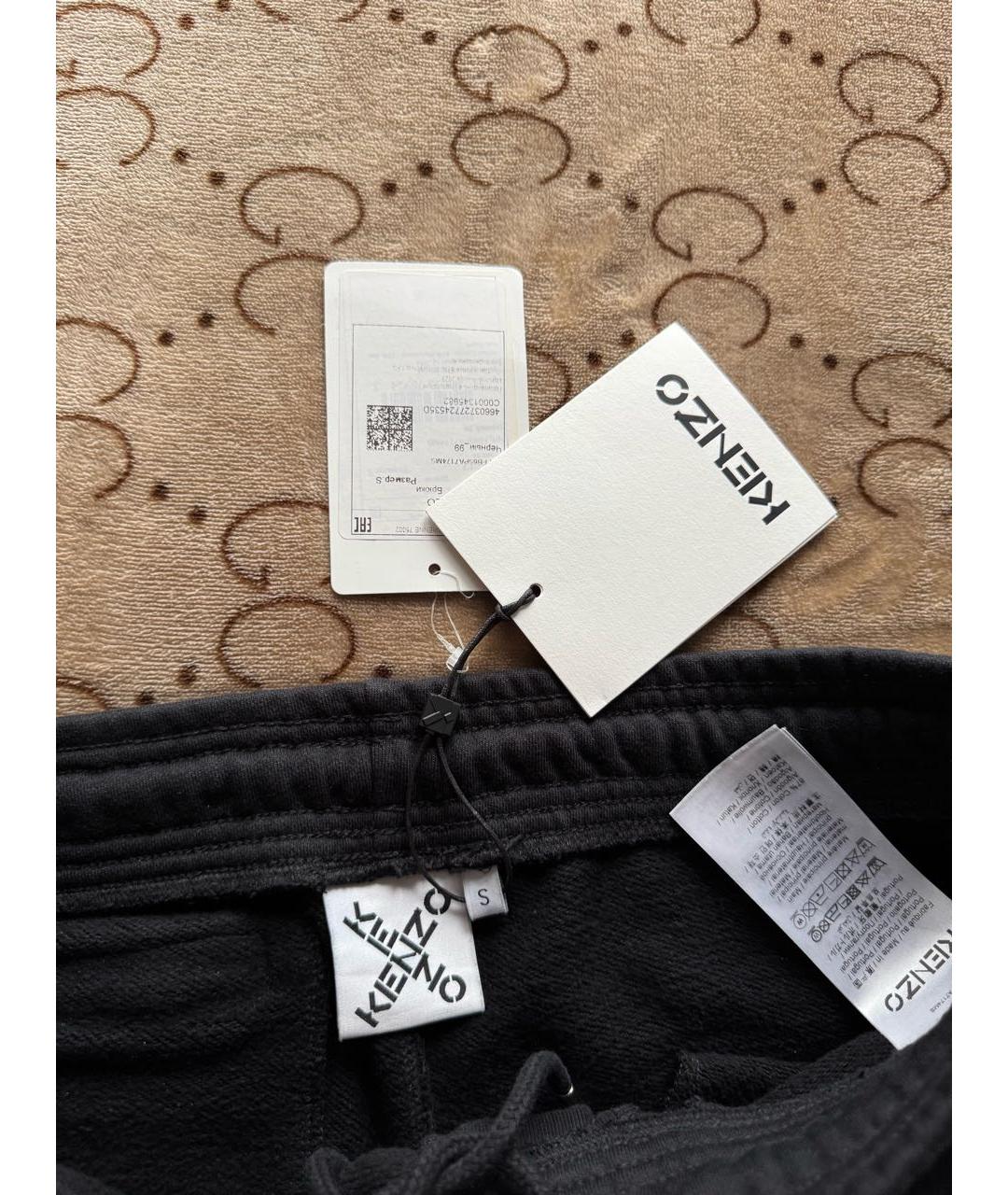 KENZO Черные хлопковые повседневные брюки, фото 7