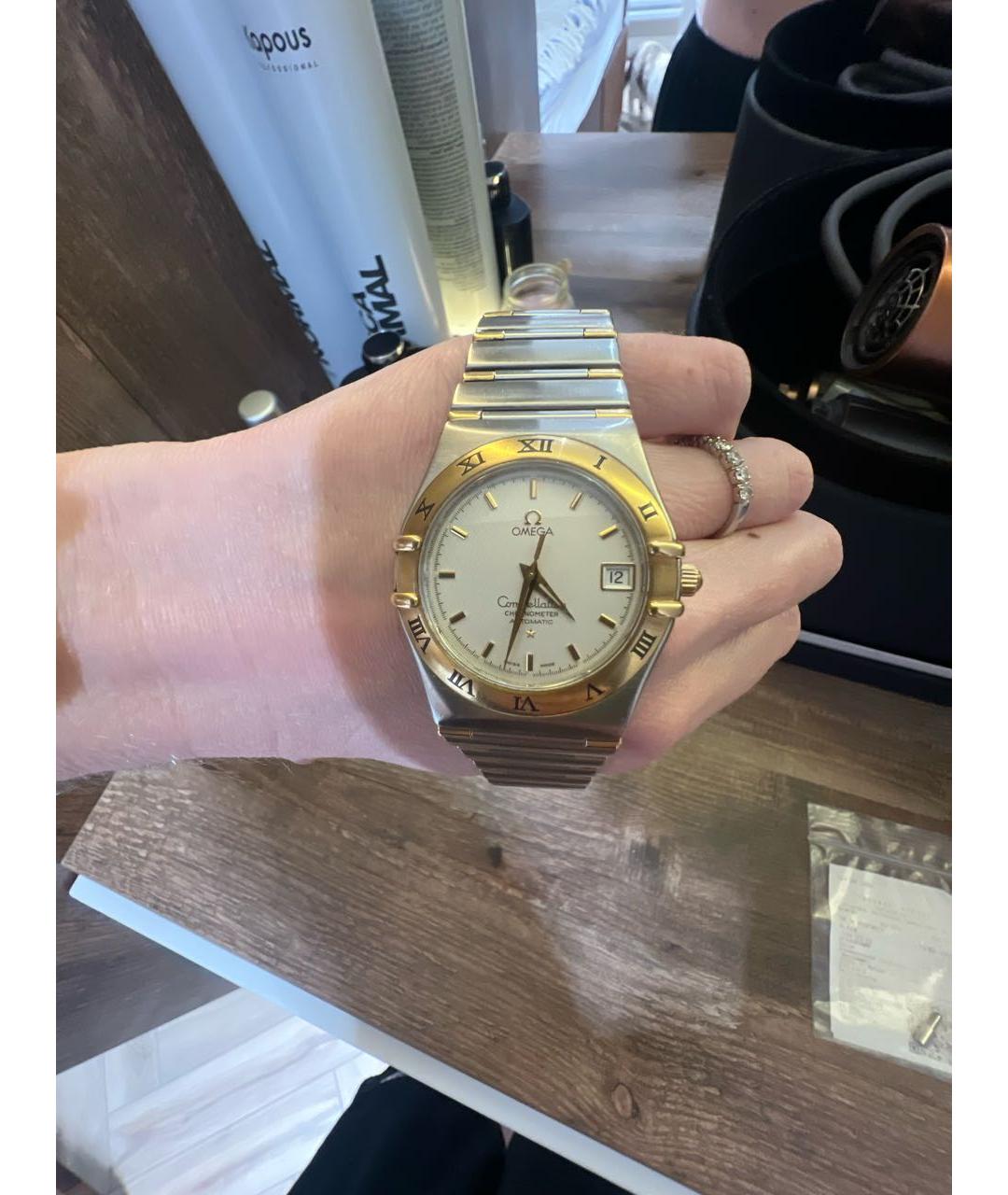 OMEGA Желтые металлические часы, фото 5