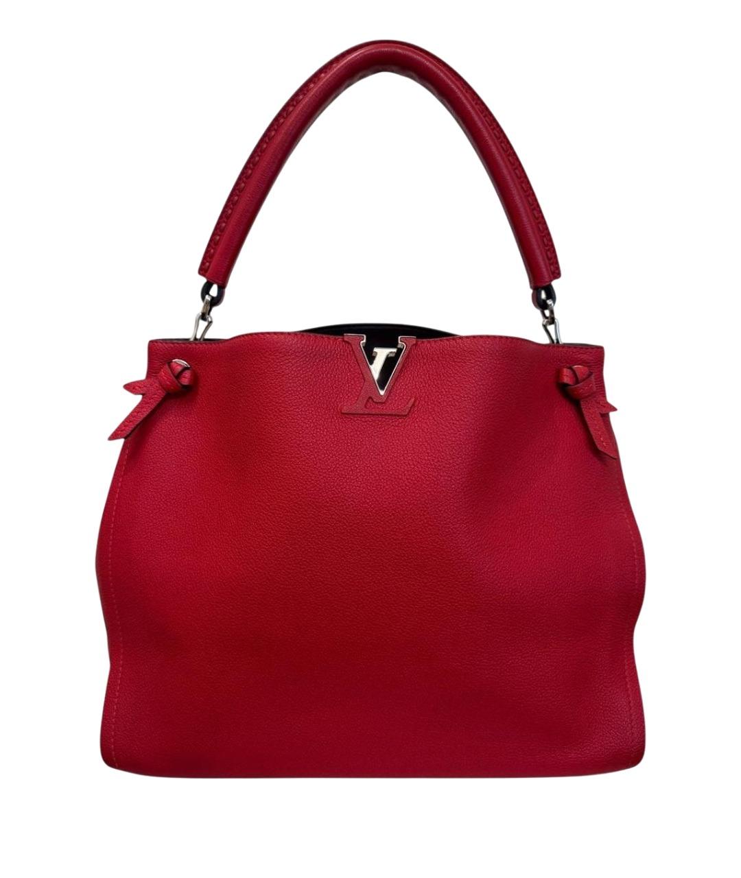 LOUIS VUITTON Красная кожаная сумка с короткими ручками, фото 1