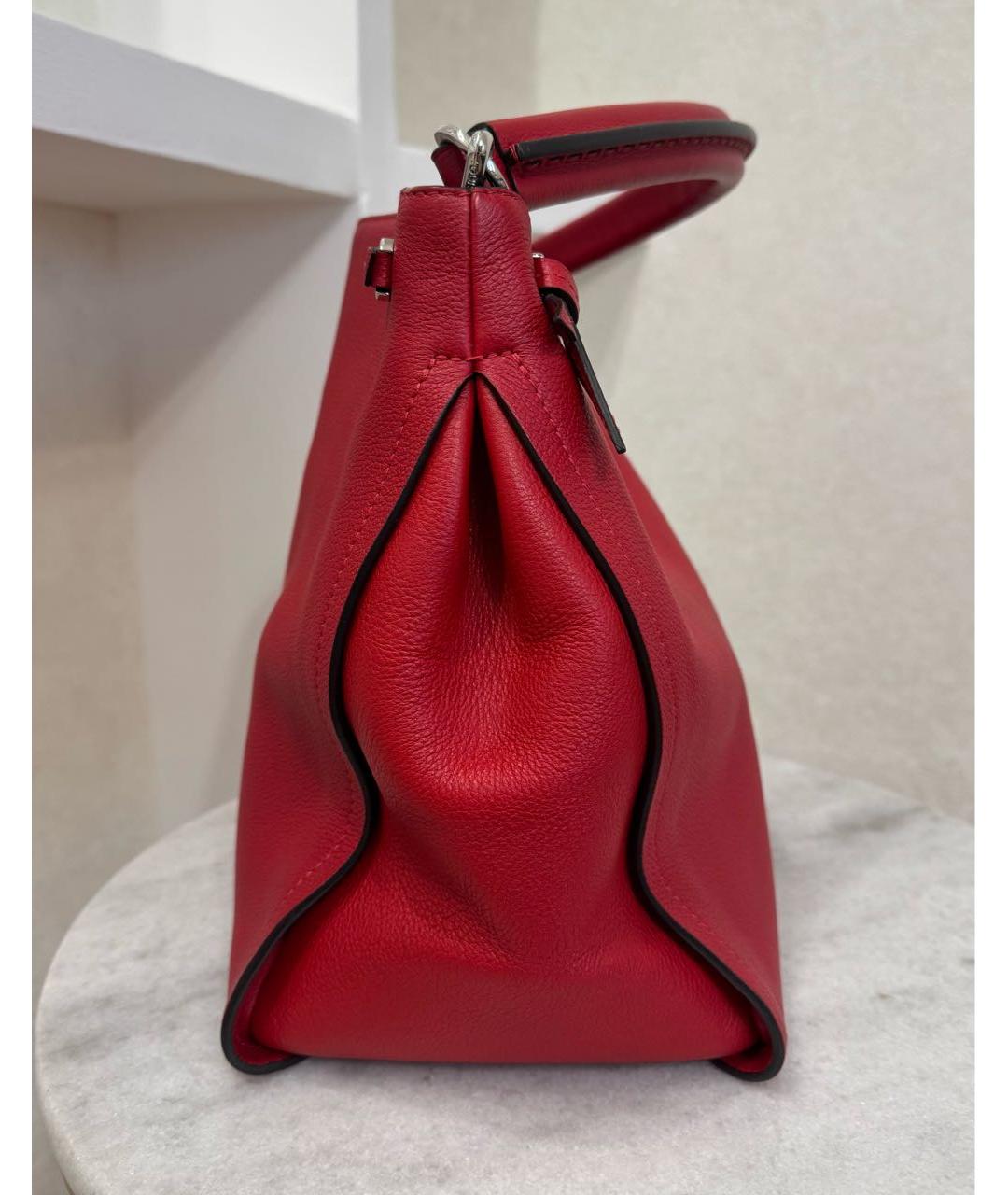 LOUIS VUITTON Красная кожаная сумка с короткими ручками, фото 8