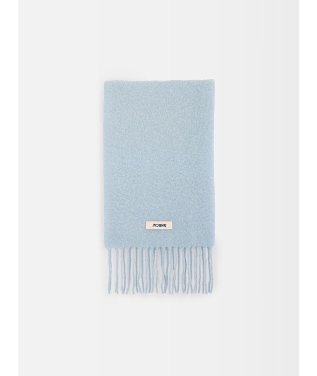 JACQUEMUS Голубой шерстяной шарф, фото 5