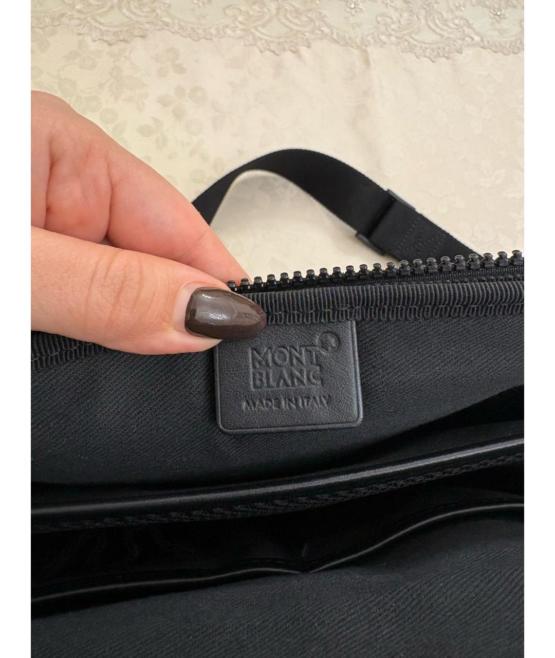 MONTBLANC Темно-синий кожаный портфель, фото 8