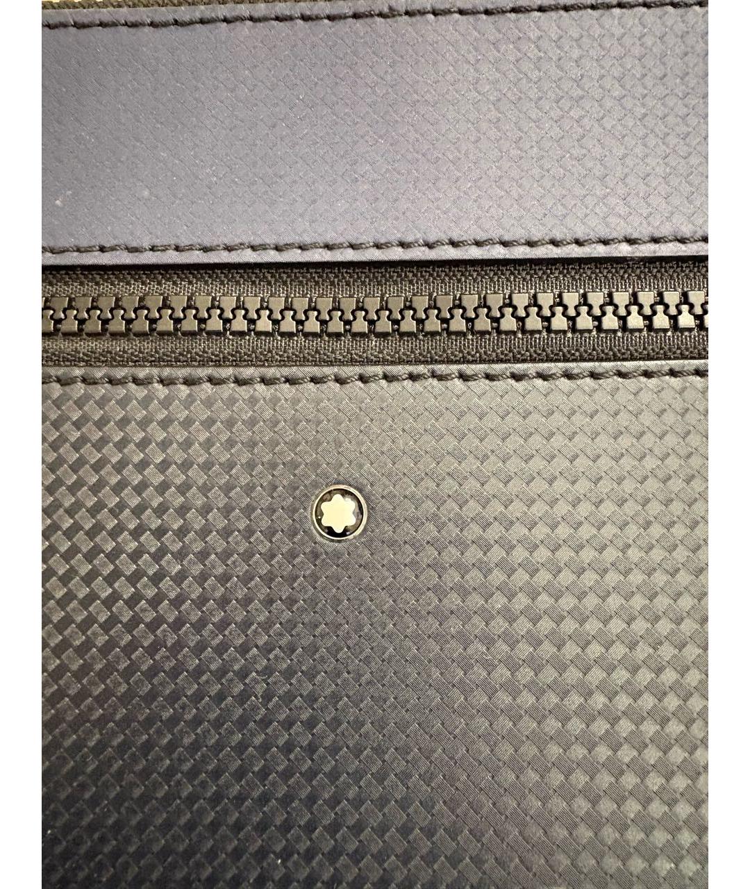 MONTBLANC Темно-синий кожаный портфель, фото 4