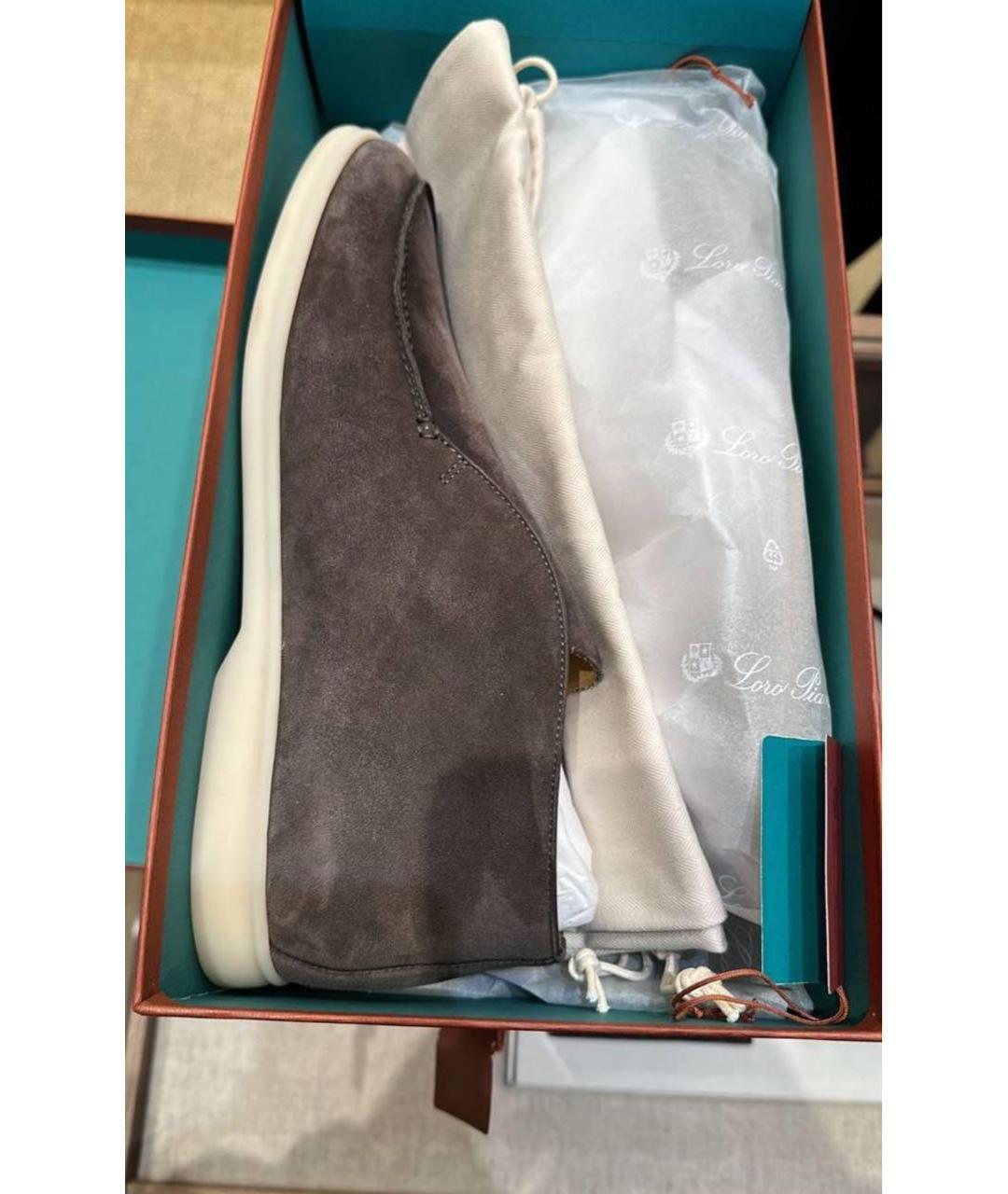 LORO PIANA Коричневые замшевые лоферы, фото 2