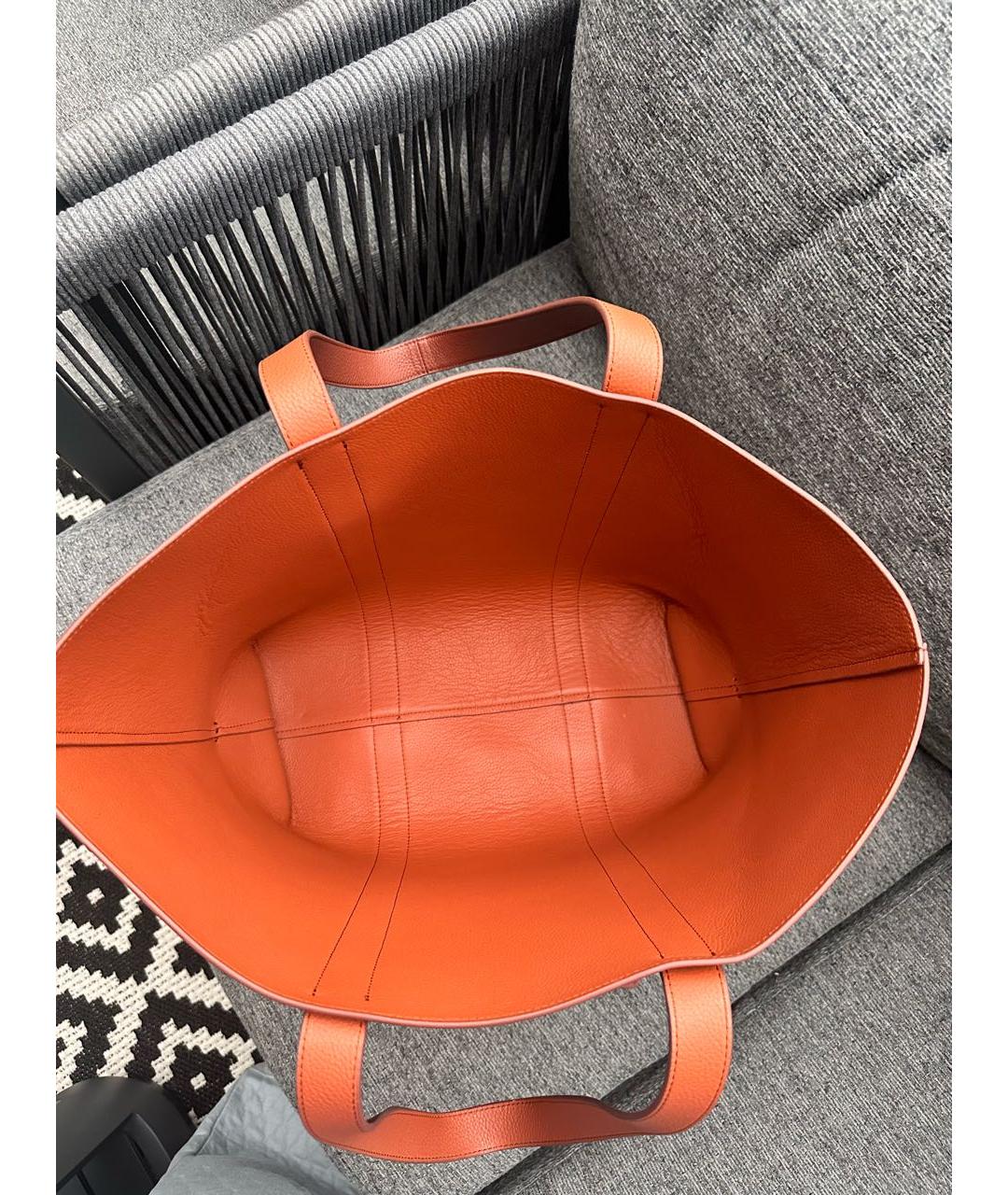 12 STOREEZ Оранжевая кожаная сумка тоут, фото 4