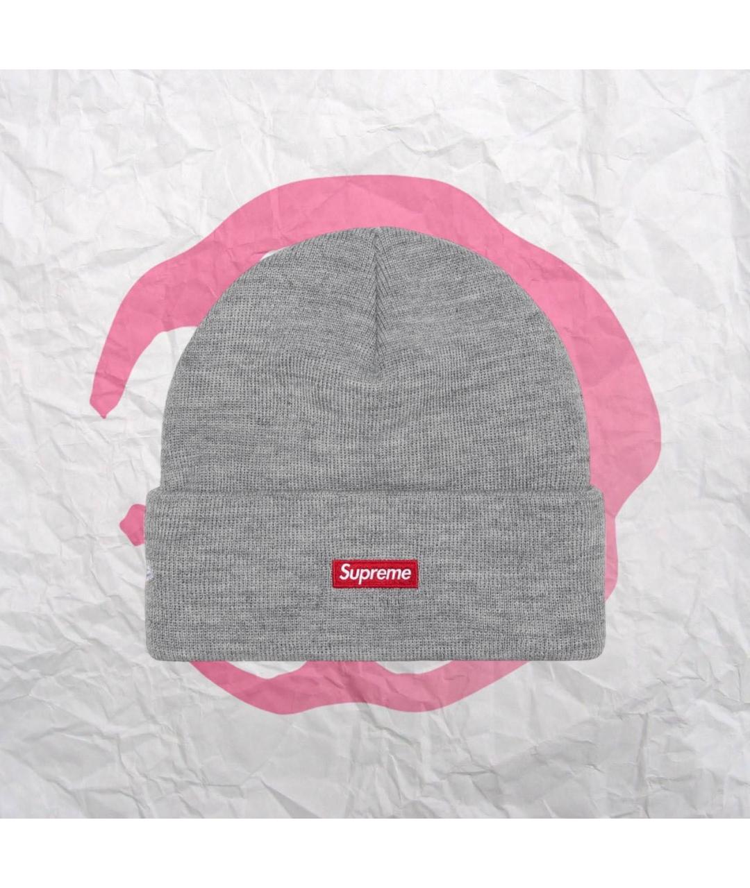 SUPREME Серая хлопковая шапка, фото 2