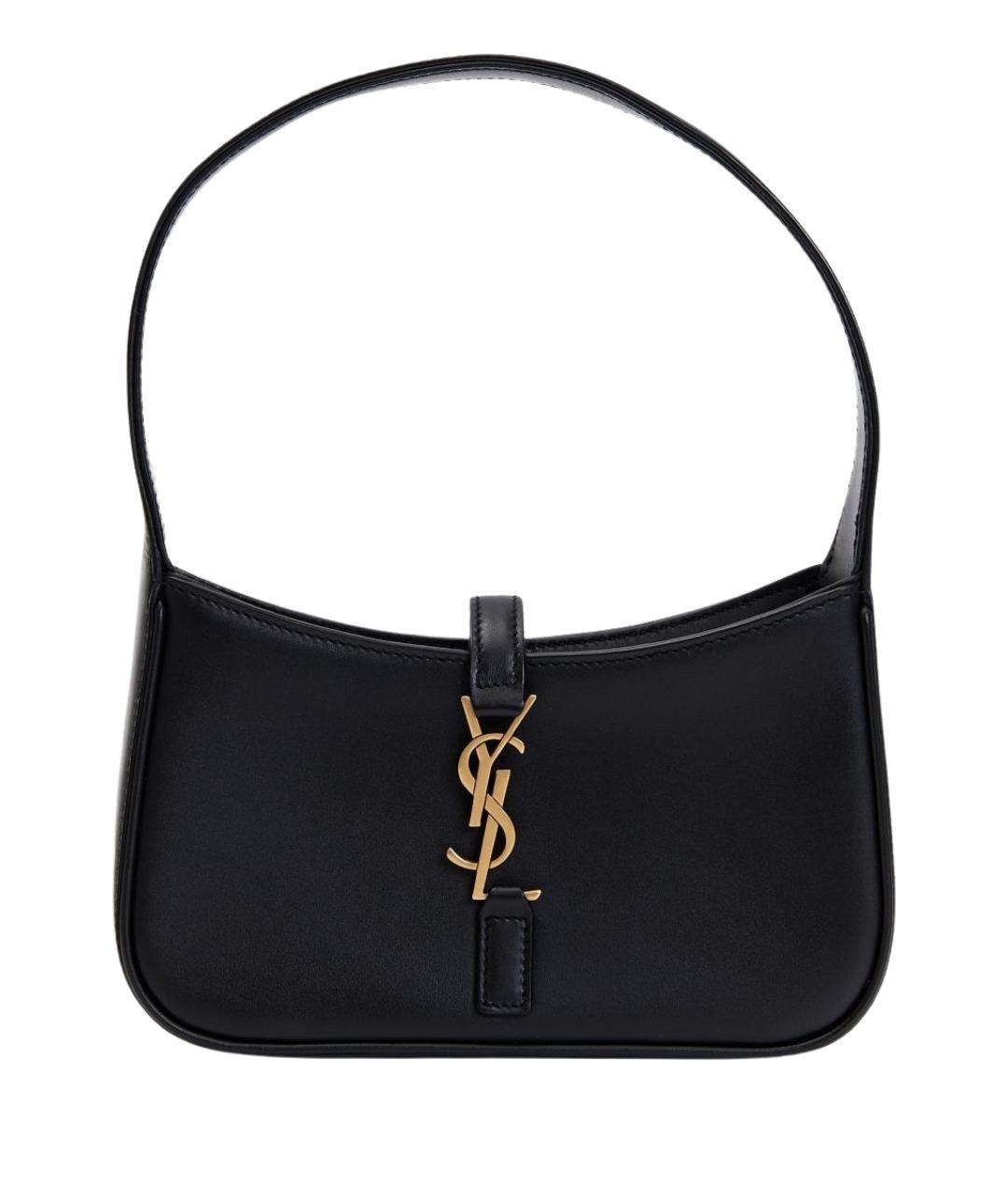 SAINT LAURENT Черная кожаная сумка с короткими ручками, фото 1