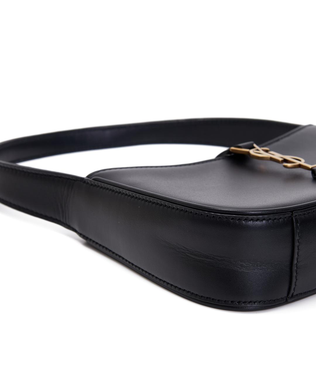 SAINT LAURENT Черная кожаная сумка с короткими ручками, фото 5
