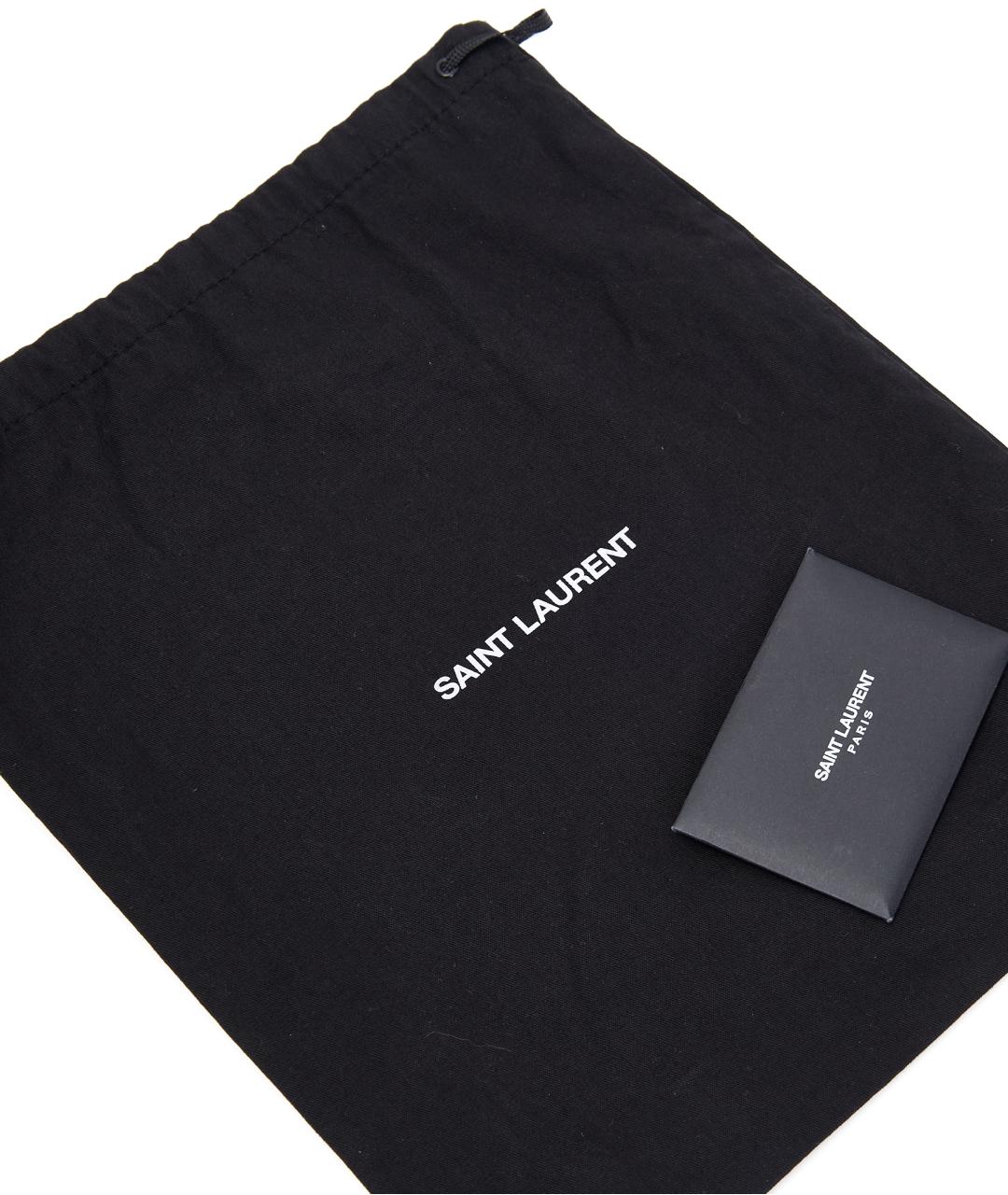 SAINT LAURENT Черная кожаная сумка с короткими ручками, фото 7