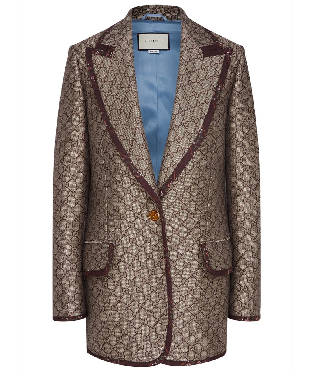 GUCCI Коричневый твидовый жакет/пиджак, фото 1