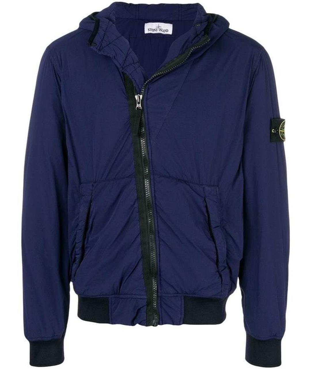 STONE ISLAND Темно-синий пуховик, фото 1