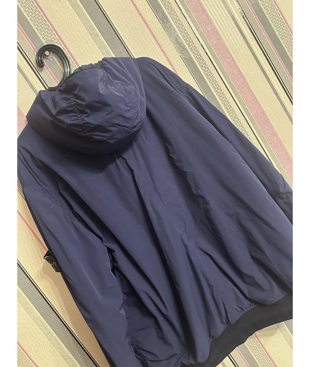 STONE ISLAND Темно-синий пуховик, фото 2