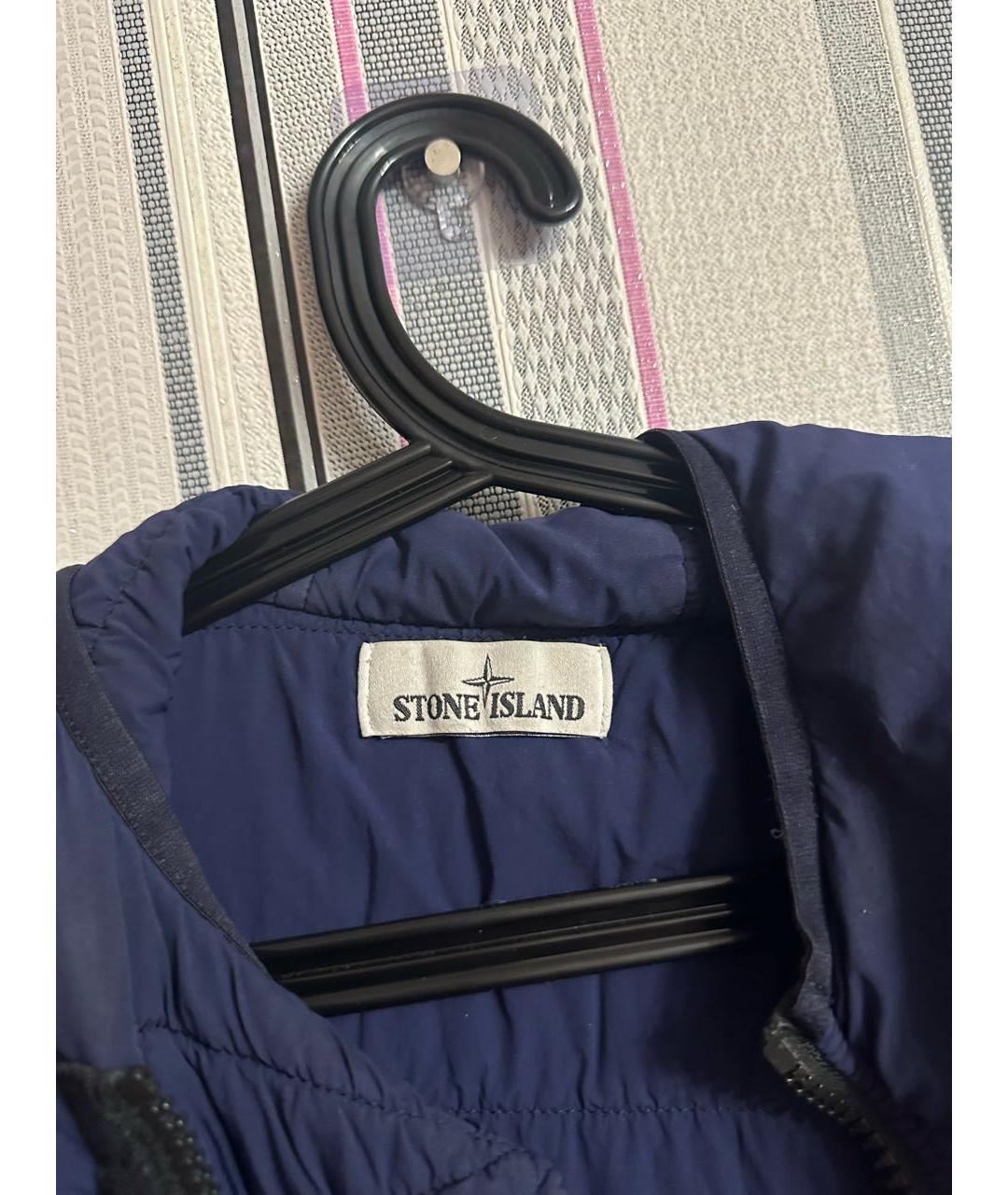 STONE ISLAND Темно-синий пуховик, фото 3