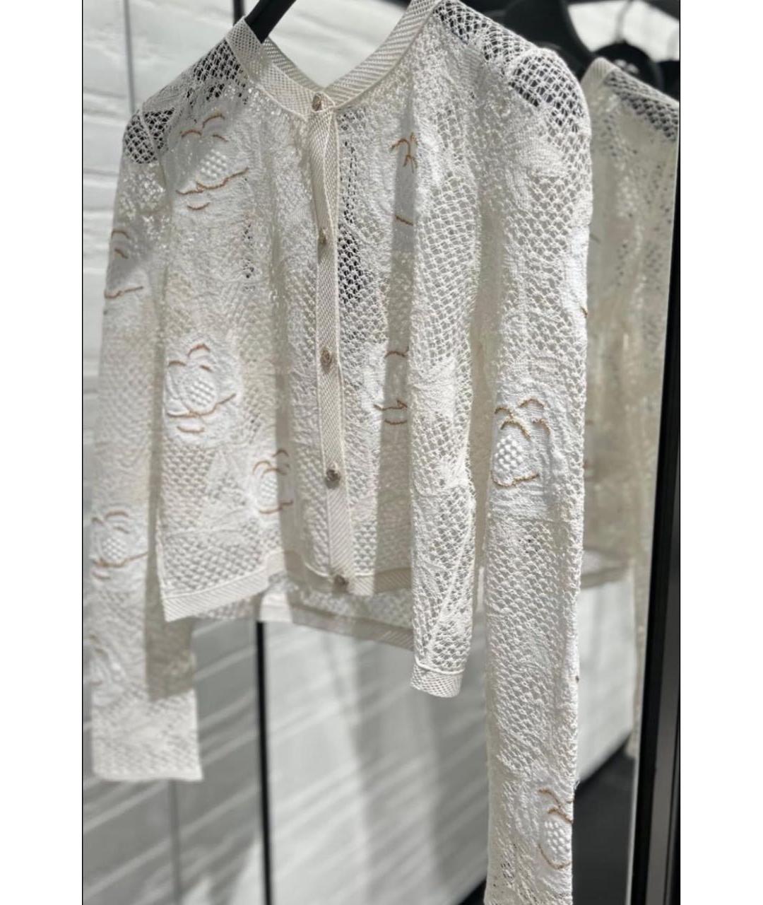 CHANEL Белый хлопковый кардиган, фото 4