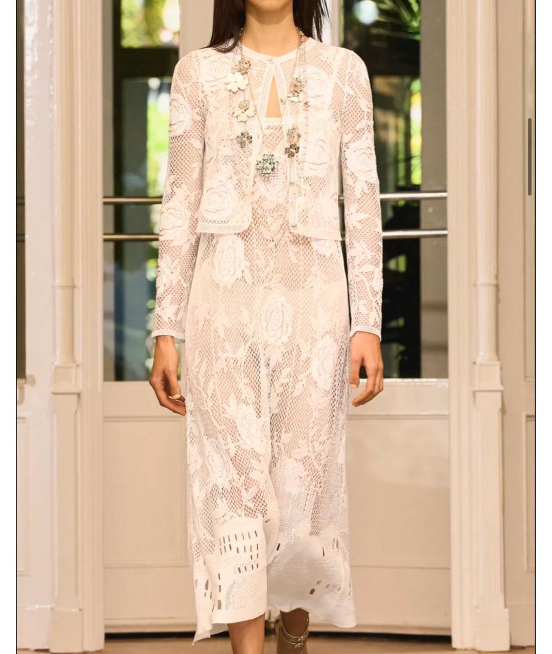 CHANEL Белый хлопковый кардиган, фото 3