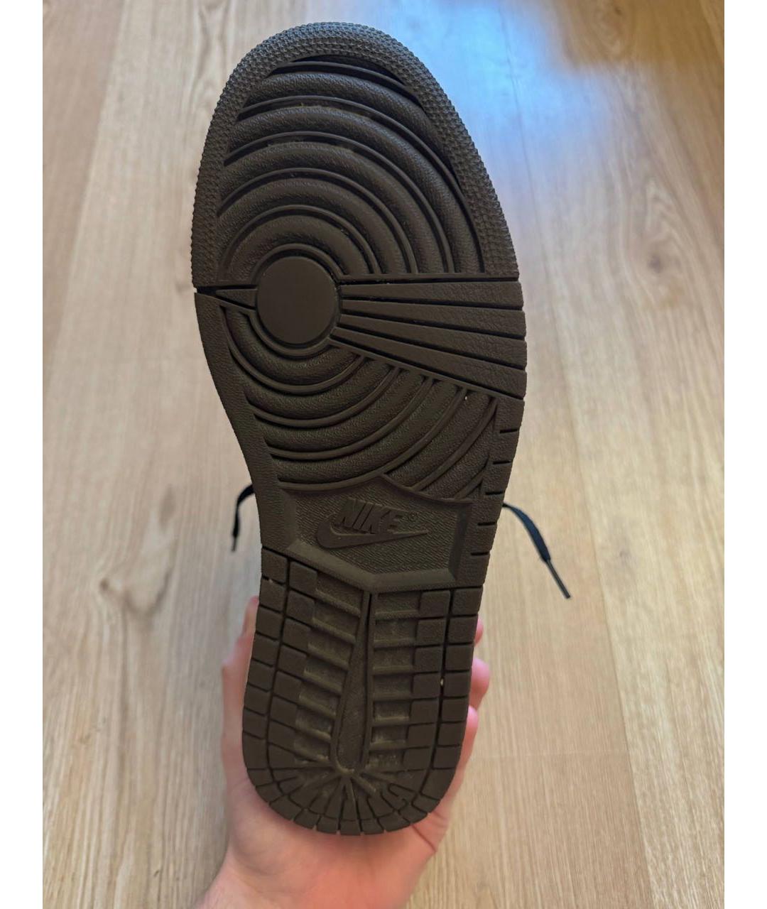 JORDAN Коричневые нубуковые высокие кроссовки / кеды, фото 5