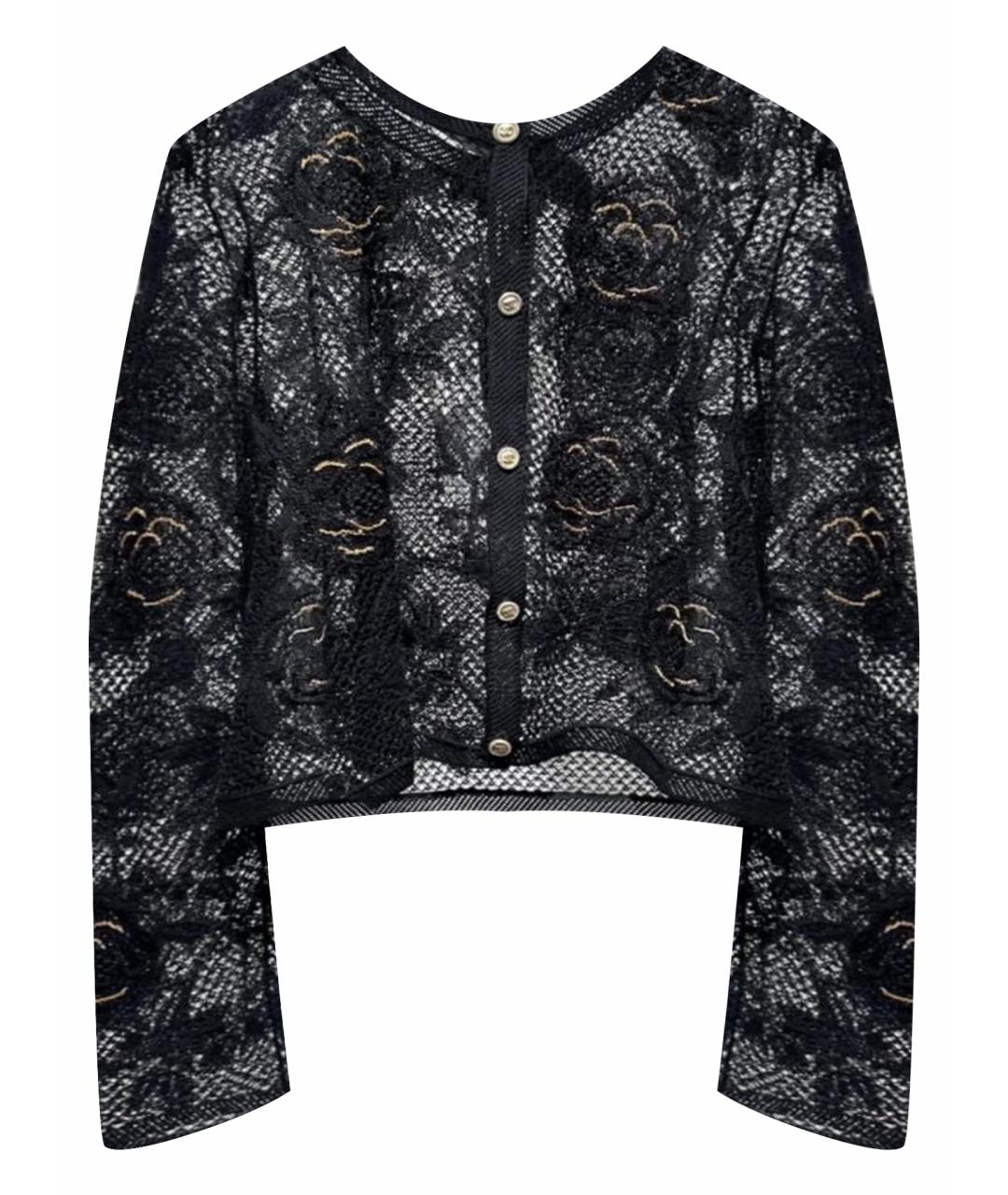 CHANEL Черный хлопковый кардиган, фото 1